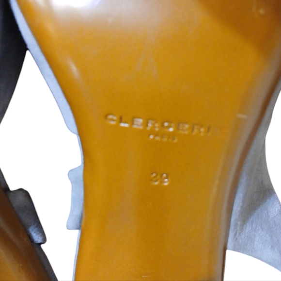 Robert Clergerie Light Gray Suede Sling Back Open Toe Heels size 8.5 - Picture 10 of 11